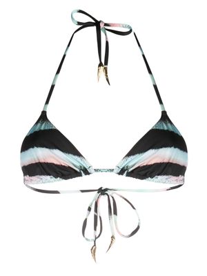Roberto Cavalli animal-print bikini top - Black