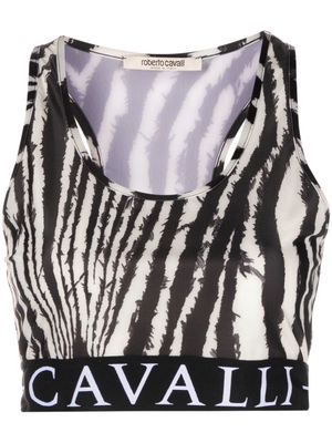 Roberto Cavalli animal-print cropped top - Black