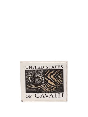 Roberto Cavalli animal-print logo bi-fold wallet - Neutrals