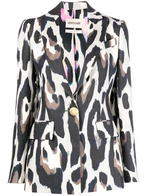 Roberto Cavalli animal-print tailored blazer - Neutrals
