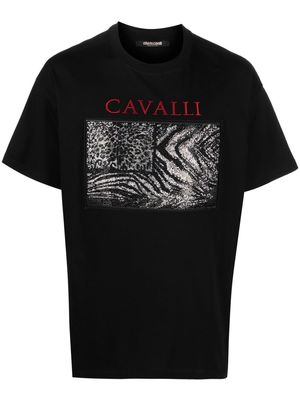 Roberto Cavalli Animalier-print cotton T-shirt - Black