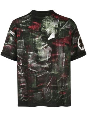 Roberto Cavalli brushstroke-effect T-shirt - Black