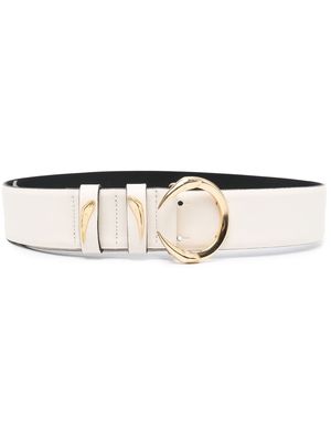 Roberto Cavalli C-logo buckle leather belt - White