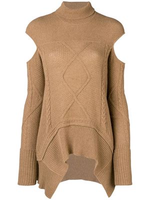 Roberto Cavalli Camel Aran knit sweater - Neutrals