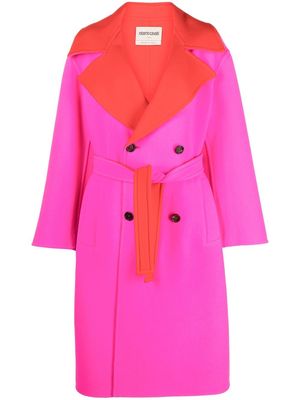 Roberto Cavalli colour-block double-breasted coat - Pink