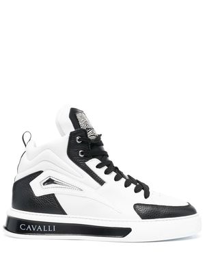 Roberto Cavalli colour-block high-top sneakers - White