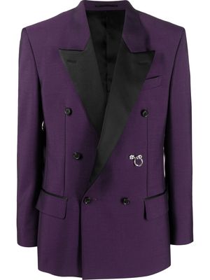 Roberto Cavalli contrast double-breasted blazer - Purple