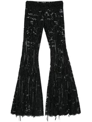 Roberto Cavalli corded-lace trousers - Black