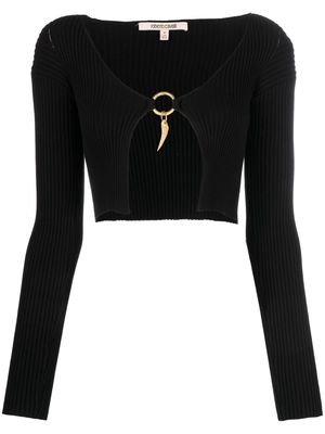 Roberto Cavalli cropped knit cardigan - Black