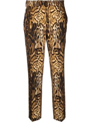 Roberto Cavalli cropped leopard print trousers - Brown