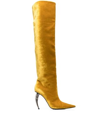 Roberto Cavalli curved-heel thigh-high stiletto boots - 01008