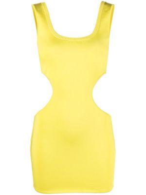 Roberto Cavalli cut-out detail mini dress - Yellow