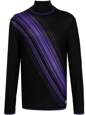 Roberto Cavalli diagonal-stripe jumper - Black