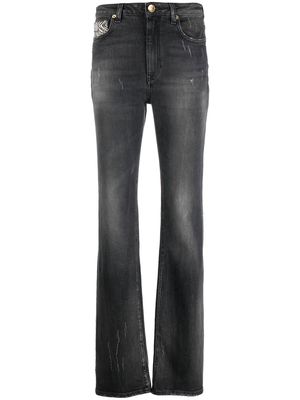 Roberto Cavalli distressed straight-leg jeans - Black