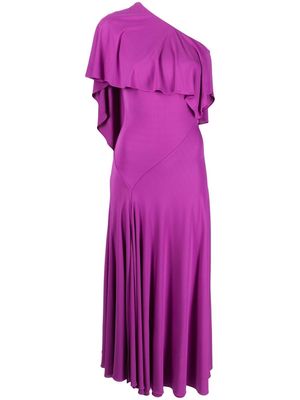 Roberto Cavalli draped one-shoulder dress - Purple