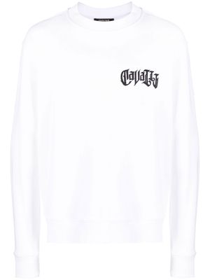 Roberto Cavalli embellished-logo sweatshirt - White