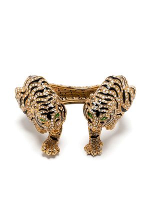 Roberto Cavalli embellished tiger bracelet - Gold