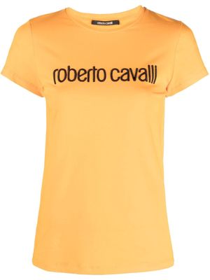 Roberto Cavalli embroidered-logo crew-neck T-shirt - Orange