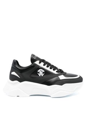 Roberto Cavalli embroidered logo low-top sneakers - Black