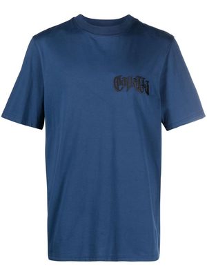 Roberto Cavalli embroidered logo T-shirt - Blue