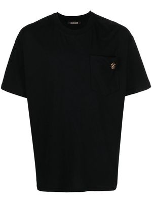 Roberto Cavalli embroidered monogram T-shirt - Black