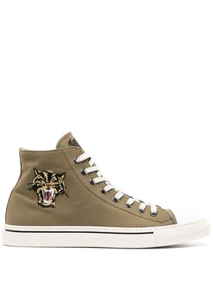 Roberto Cavalli embroidered-motif high-top sneakers - Green
