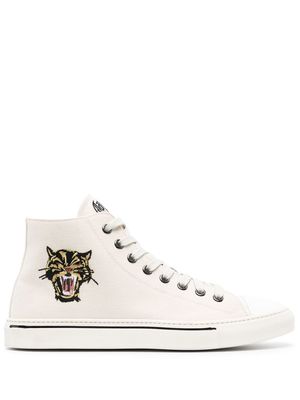 Roberto Cavalli embroidered-motif high-top sneakers - White