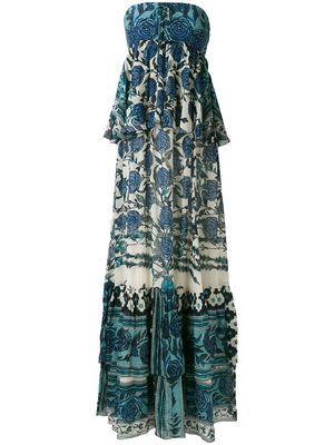 Roberto Cavalli floral print maxi dress - Blue