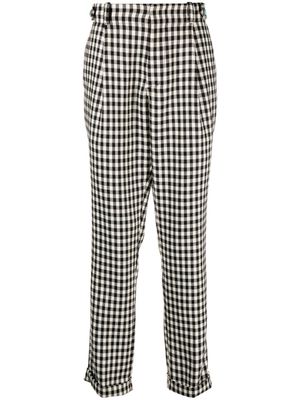 Roberto Cavalli gingham-pattern tailored trousers - Black