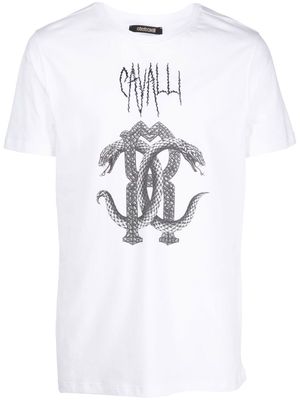 Roberto Cavalli graphic logo-print T-shirt - White