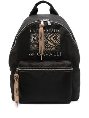 Roberto Cavalli graphic-print backpack - Black