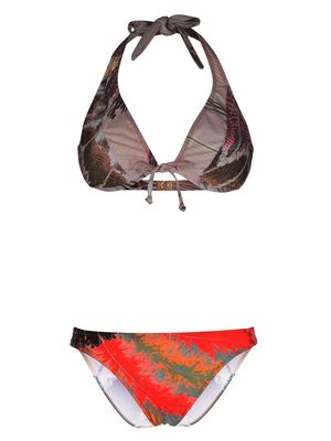 Roberto Cavalli graphic-print halterneck bikini - Multicolour