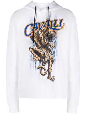 Roberto Cavalli graphic-print hoodie - White