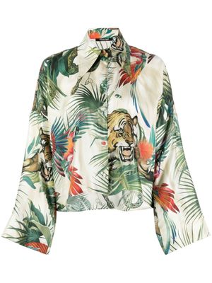 Roberto Cavalli graphic-print silk shirt - Multicolour
