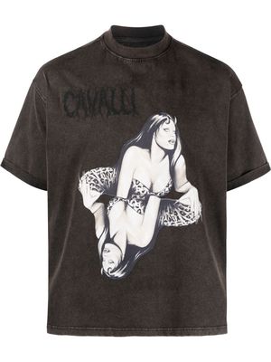 Roberto Cavalli graphic-print T-shirt - Grey