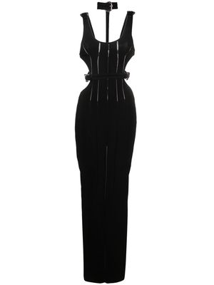 Roberto Cavalli harness detail fine-knit dress - Black