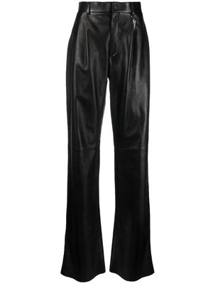 Roberto Cavalli high-waist leather trousers - Black