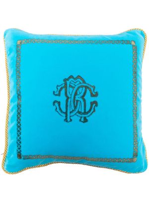 Roberto Cavalli Home Venezia logo cushion - Blue
