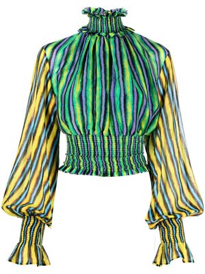 Roberto Cavalli horizontal-stripe blouse - Green