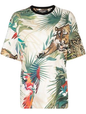 Roberto Cavalli jungle print T-shirt - Neutrals
