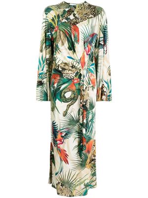 Roberto Cavalli jungle-print wrap dress - Multicolour