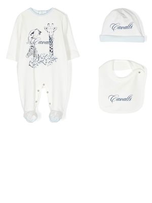 Roberto Cavalli Junior animal-print babygrow set - White