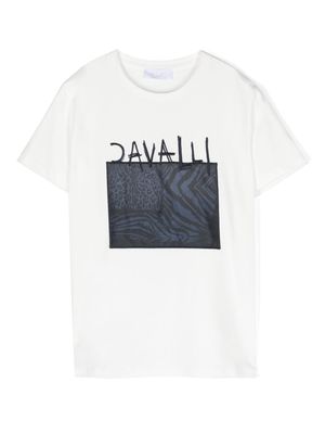 Roberto Cavalli Junior animal-print cotton T-shirt - White
