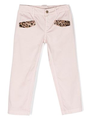 Roberto Cavalli Junior animal-print cotton trousers - Pink