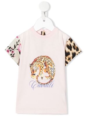 Roberto Cavalli Junior animal-print short-sleeve T-shirt - Pink