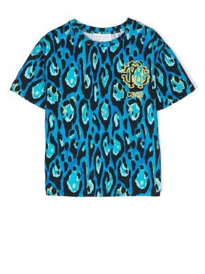 Roberto Cavalli Junior animal-print T-shirt - Blue