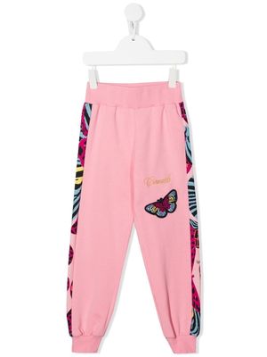 Roberto Cavalli Junior butterfly appliqué detail sweatpants - Pink