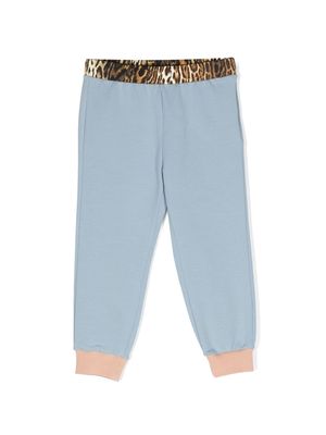 Roberto Cavalli Junior butterfly-print track pants - Blue