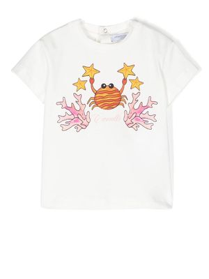 Roberto Cavalli Junior crab-print short-sleeved T-shirt - White