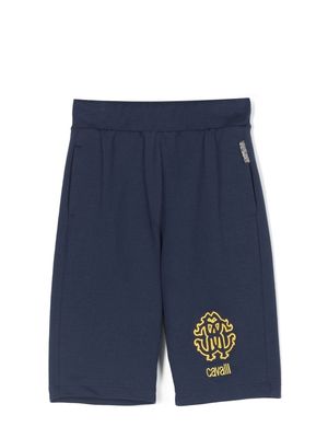 Roberto Cavalli Junior embroidered-logo shorts - Blue